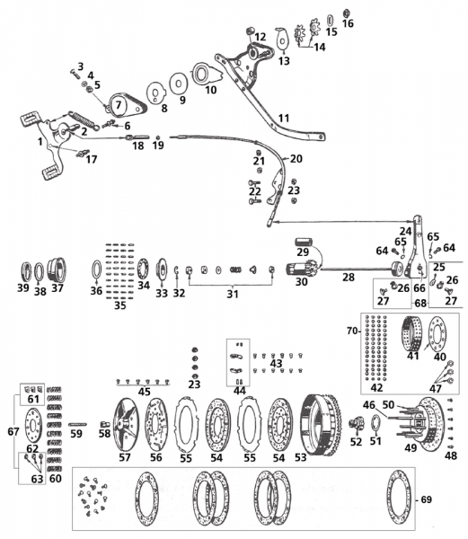 CLUTCH PARTS FOR 45CI MODELS